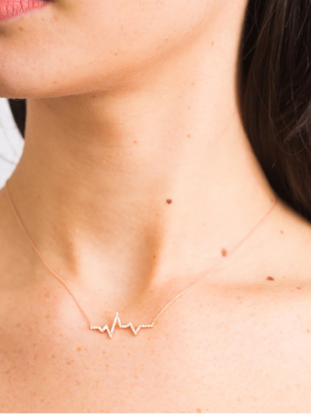 Diane Kordas Diamond Heartbeat necklace rose gold
